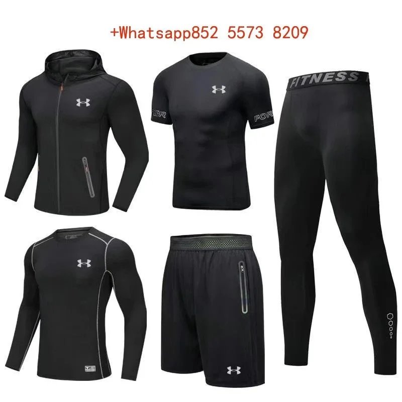 Nike Jackets Hooded colour-block zip windbreaker — UA8555 Black Five-Piece Set 04 (Reflective)