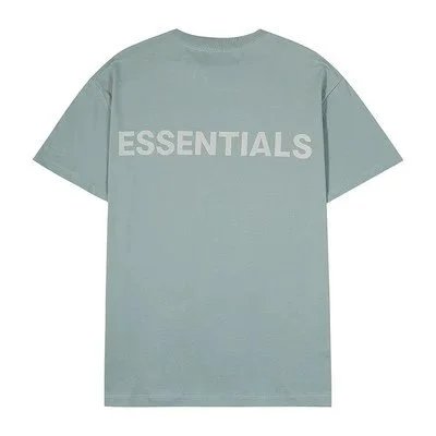 Essentials T-Shirts Fear of God reflective logo short-sleeve T-shirt — Blue