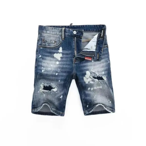 Dsquared2 Distressed Bleach-Splatter Denim Shorts - 1