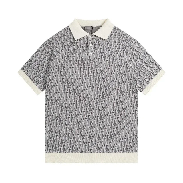 Dior Shirts Oblique Knit Polo Shirt product detail image 3