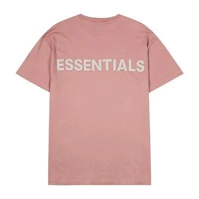 Essentials T-Shirts Fear of God reflective logo short-sleeve T-shirt — Pink