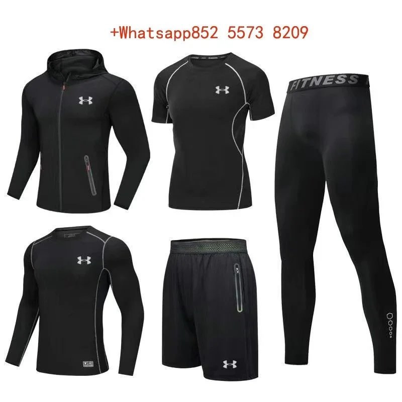 Nike Jackets Hooded colour-block zip windbreaker — UA9755 Black Five-Piece Set 07 (Reflective)