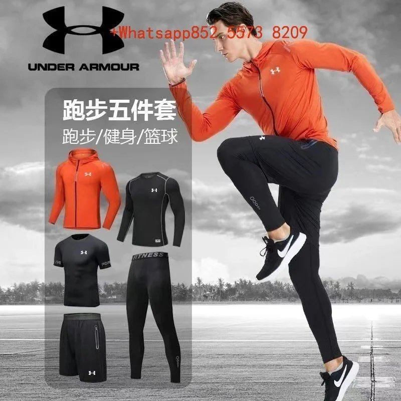 Nike Jackets Hooded colour-block zip windbreaker — UA8858555 Orange-Black Five-Piece Set 06 (Reflective)