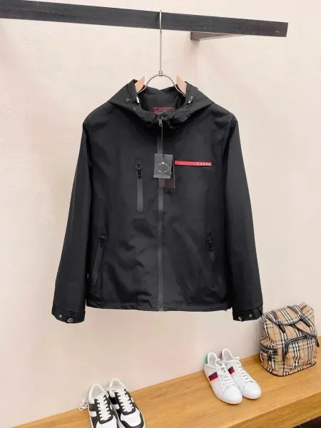 Prada Re-Nylon Hooded Field Jacket Black Outerwear - 12