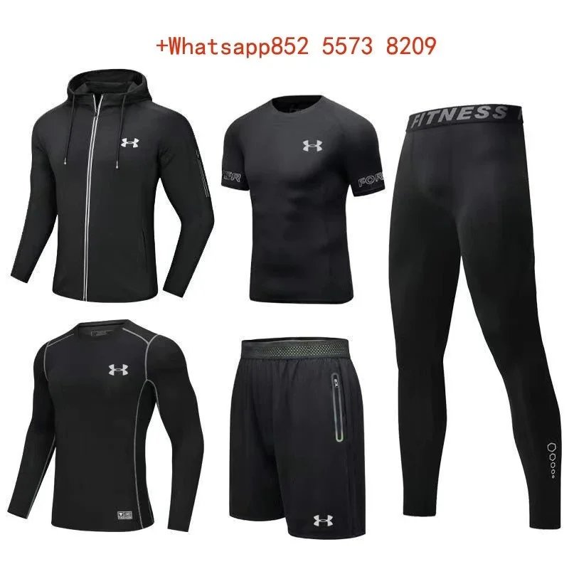 Nike Jackets Hooded colour-block zip windbreaker — UA9555 Black Five-Piece Set 05 (Reflective)