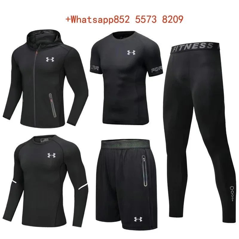 Nike Jackets Hooded colour-block zip windbreaker — UA8355 Black Five-Piece Set 03 (Reflective)