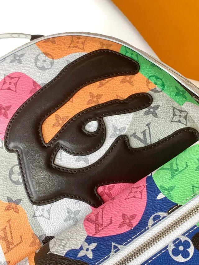 Louis Vuitton Backpacks Multicolor monogram backpack with eye graphic product detail image 5