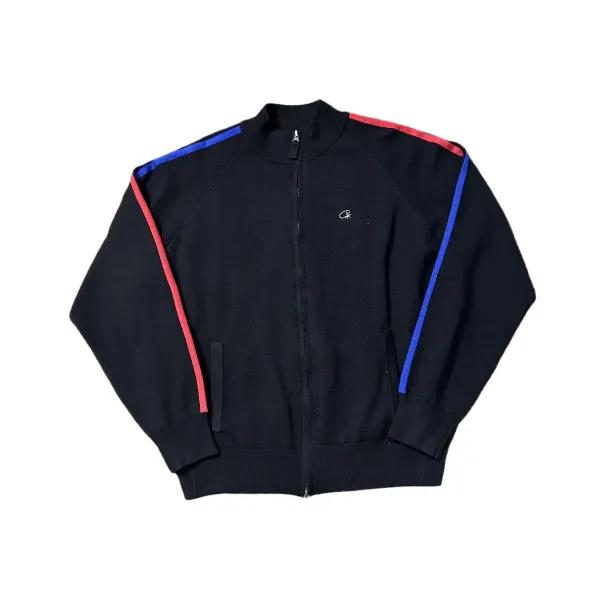 Calvin Klein Track Jacket Black with Red and Blue Stripe Outerwear - 7