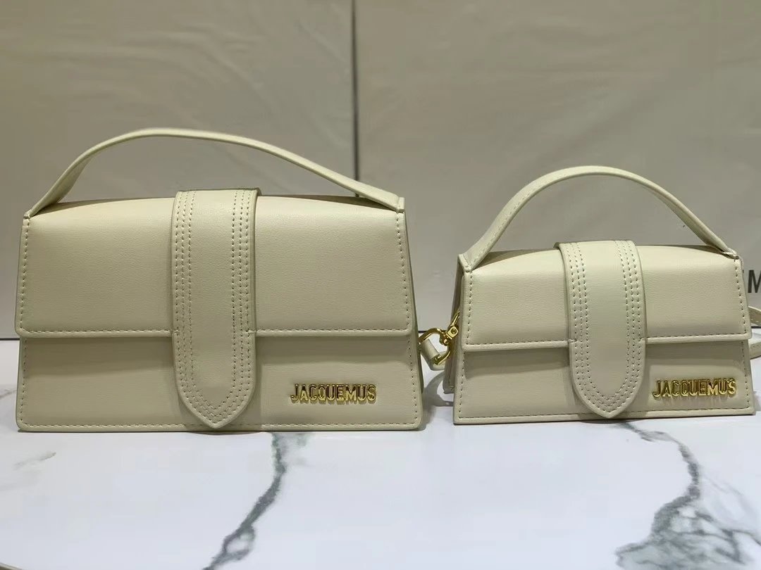 Jacquemus Crossbody Bags Structured flap top-handle bag — Off-white