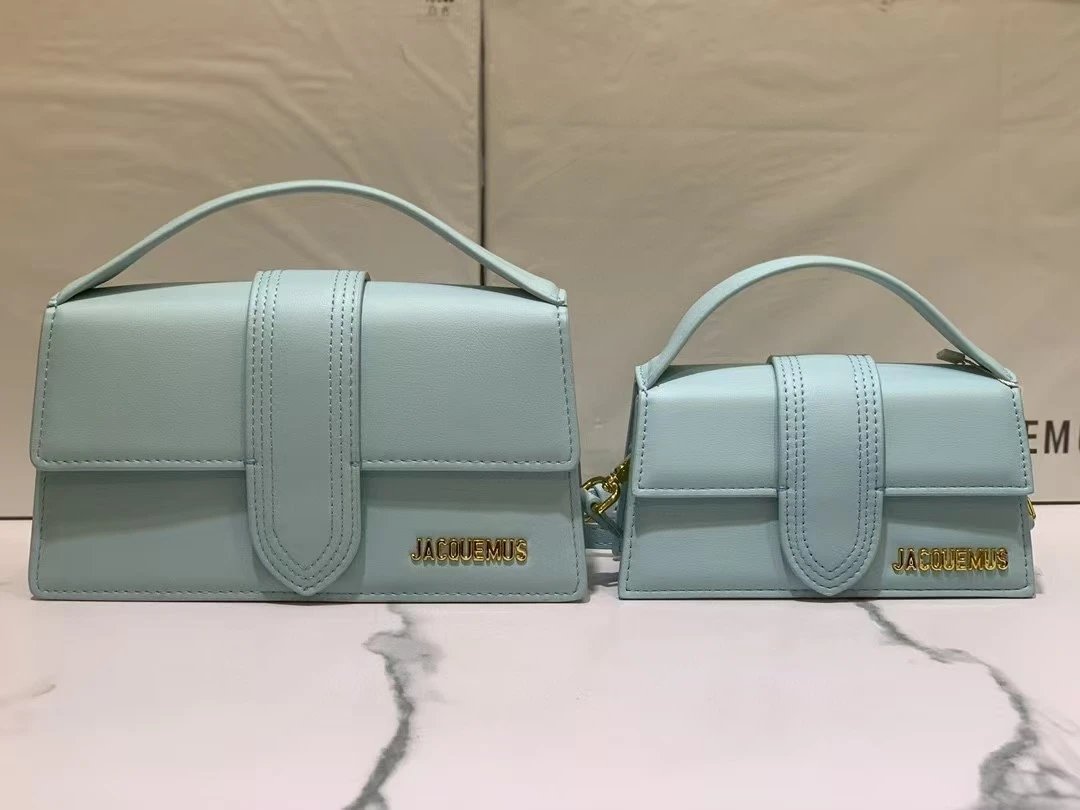 Jacquemus Crossbody Bags Structured flap top-handle bag — Light blue