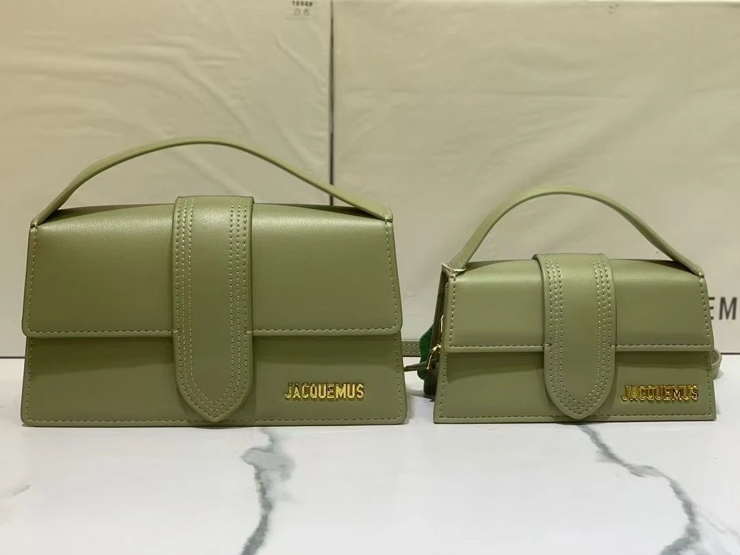 Jacquemus Crossbody Bags Structured flap top-handle bag — Lime green