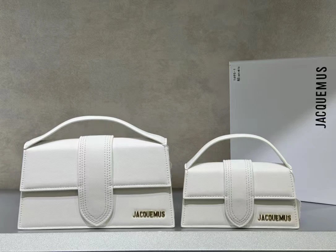 Jacquemus Crossbody Bags Structured flap top-handle bag — Pure white