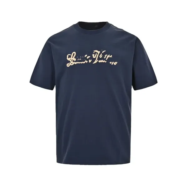 Design Script Print Navy T-Shirt - 1