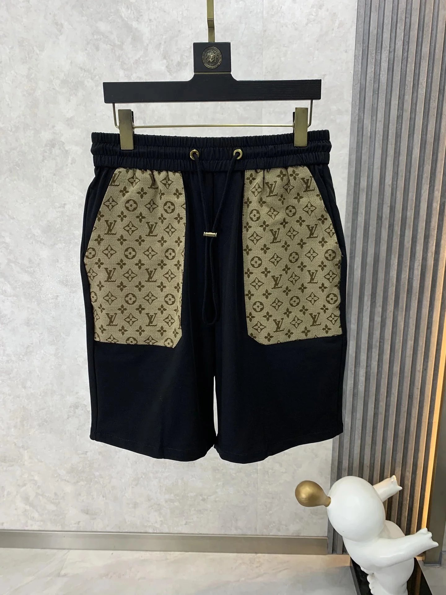 Kaws x Unidentified Brand Patchwork Print Drawstring Shorts Black - 7