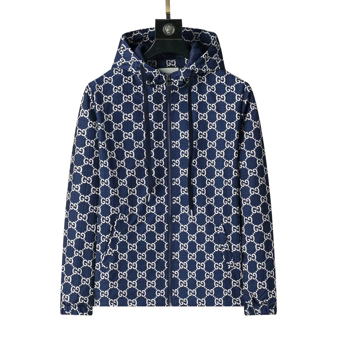 Unbranded Jackets Zip-up monogram with contrast stripe panels — 12