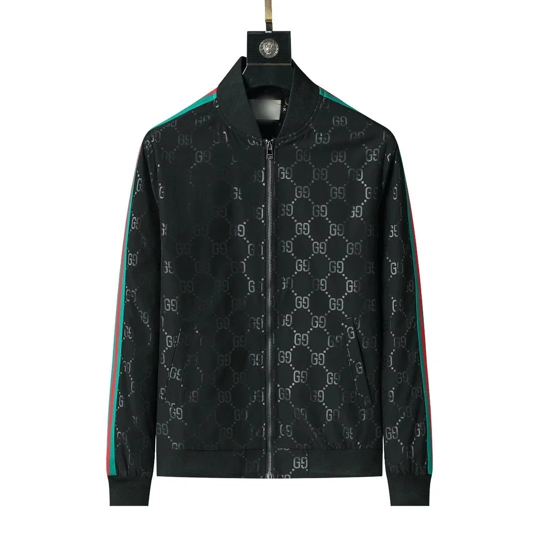 Unbranded Jackets Zip-up monogram with contrast stripe panels — 02