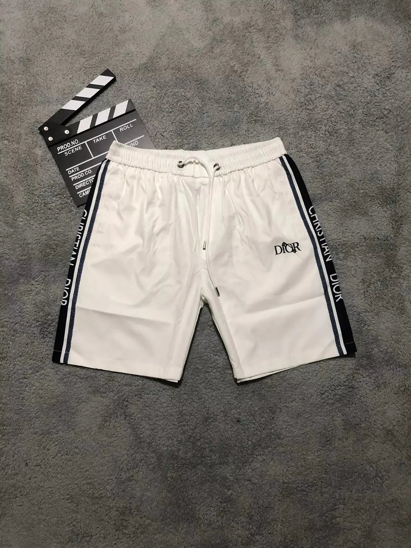 Dior Oblique Tape Shorts Black and White - 15