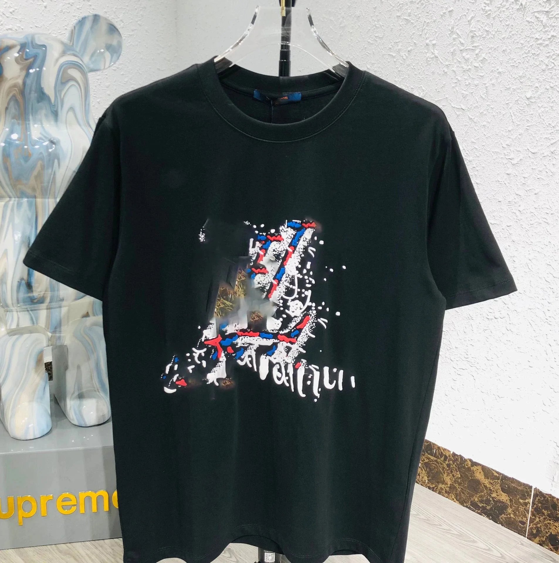 Design Abstract Scribble Print White T-Shirt - 9
