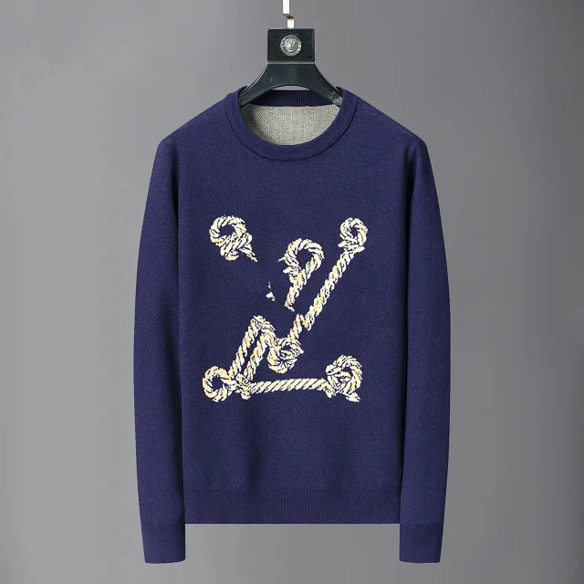 Louis Vuitton Knitwear Crewneck monogram-pattern knit sweater product detail image 2