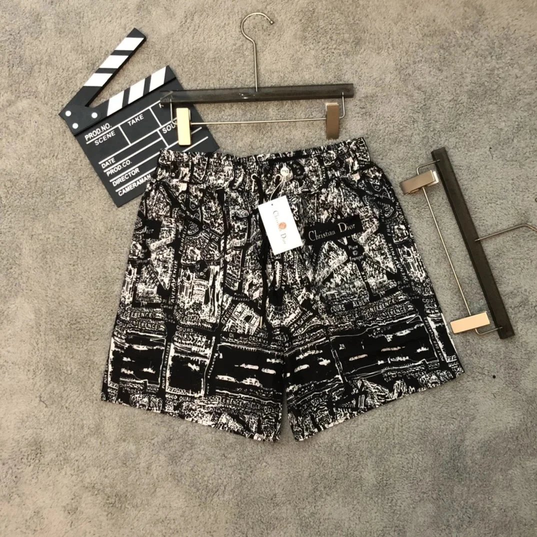Dior Oblique Tape Shorts Black and White - 17