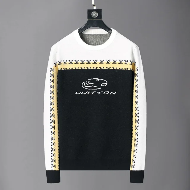 Louis Vuitton Knitwear Crewneck monogram-pattern knit sweater product detail image 1