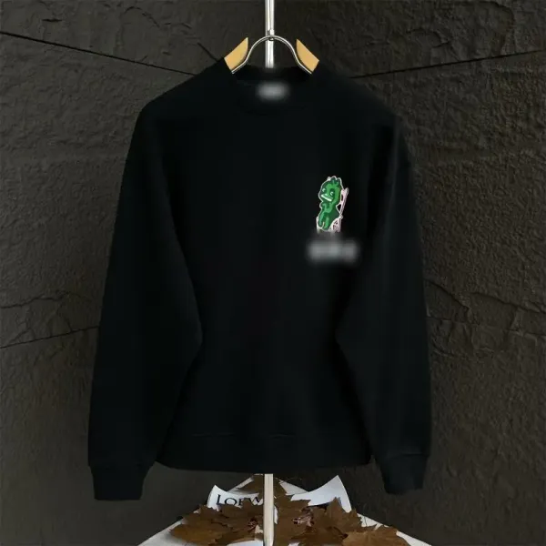Design Graphic Print Black Crewneck Hoodie - 1