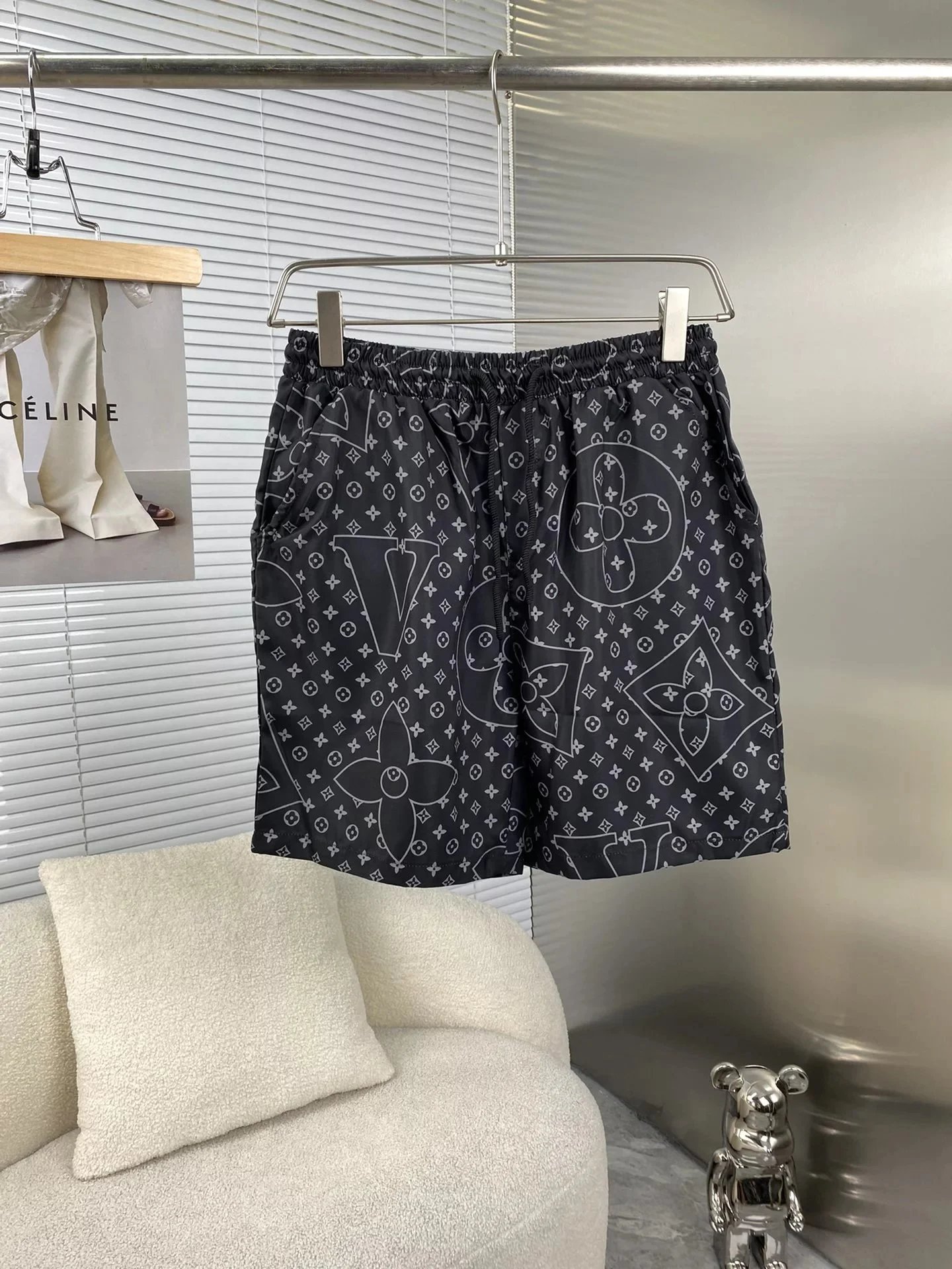 Versace Greek Key Print Black Swim Shorts - 10