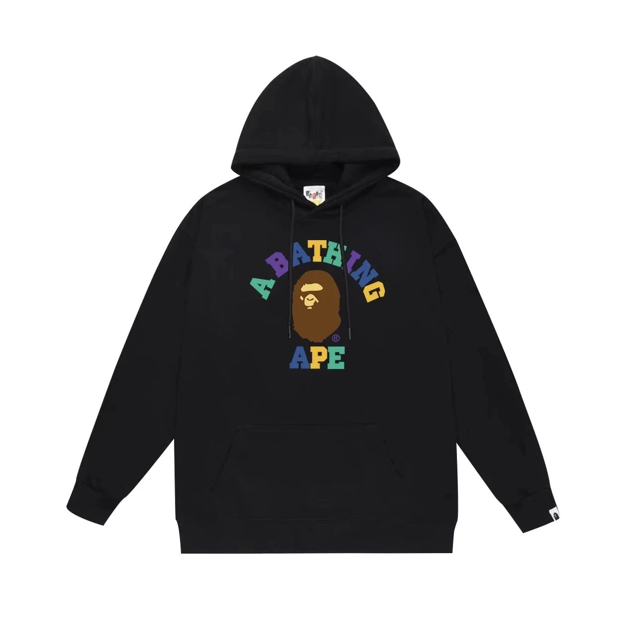 A Bathing Ape Colorful Logo Hoodie Black - 16