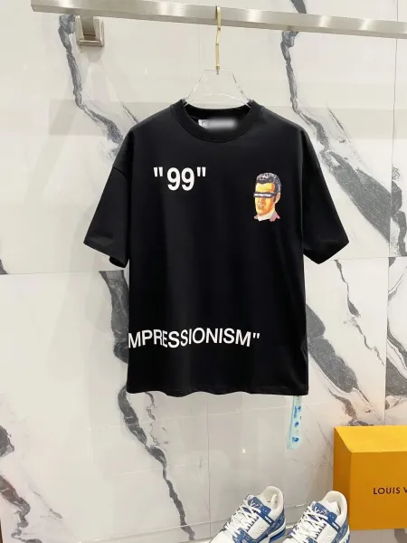 Off-White "99" Impressionism Graphic T-Shirt Black - 1