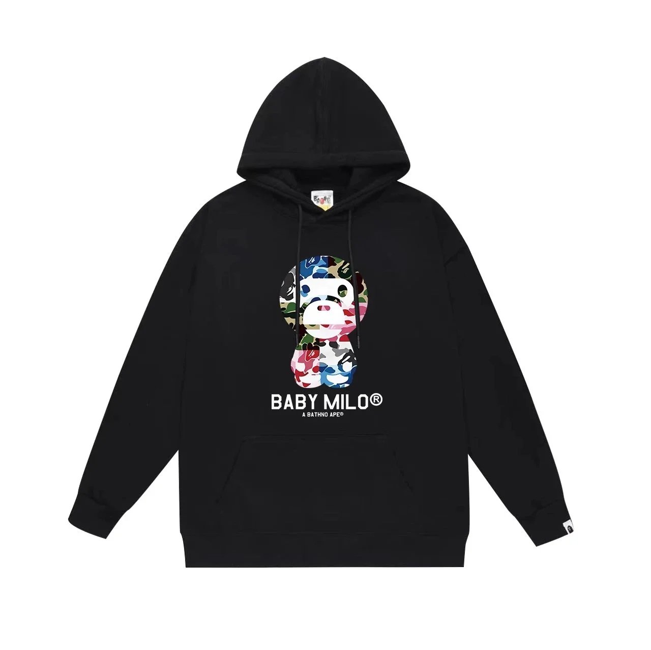 A Bathing Ape Baby Milo Multicolor Camo Hoodie Gray - 8