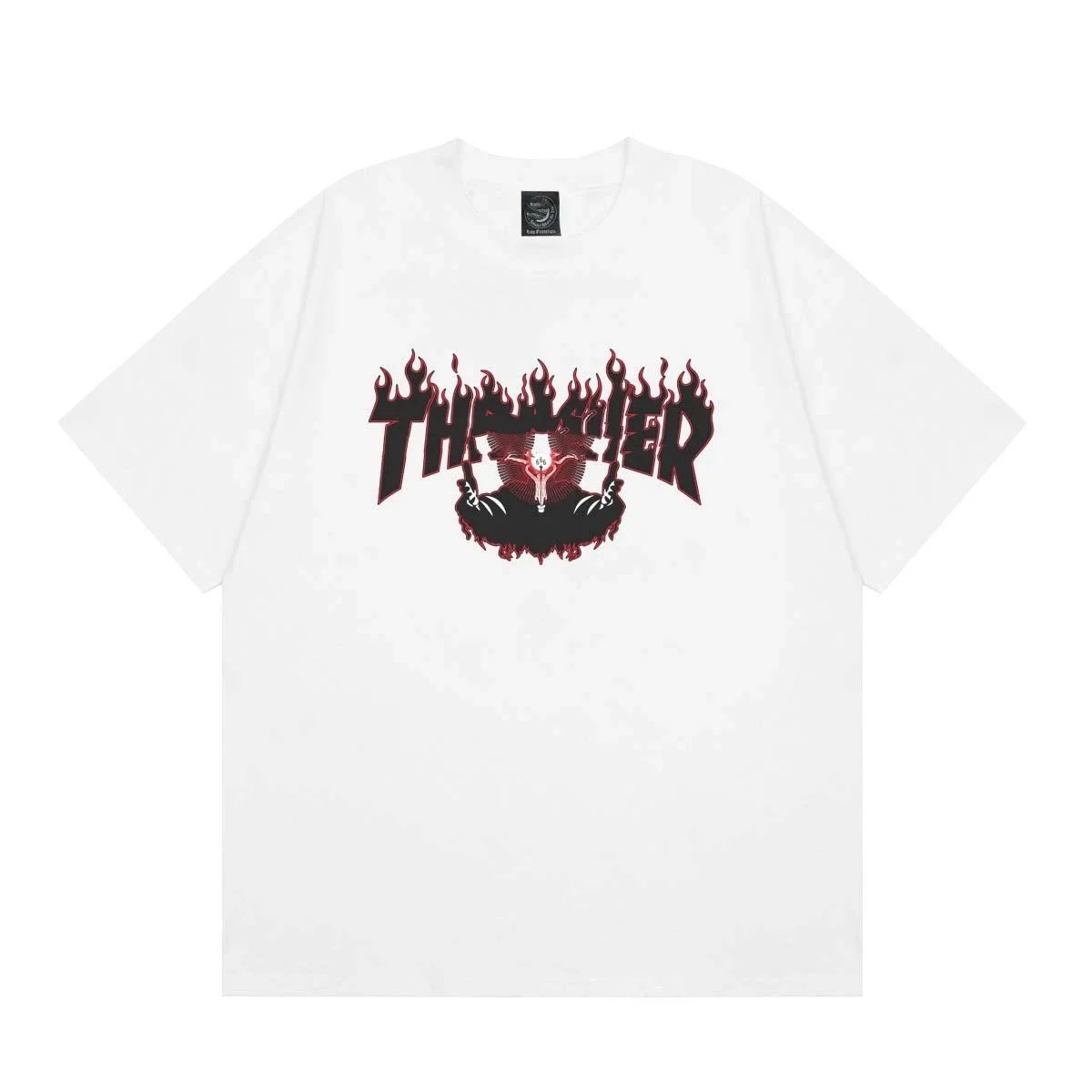 Thrasher Magazine Flame Logo White T-Shirt - 4