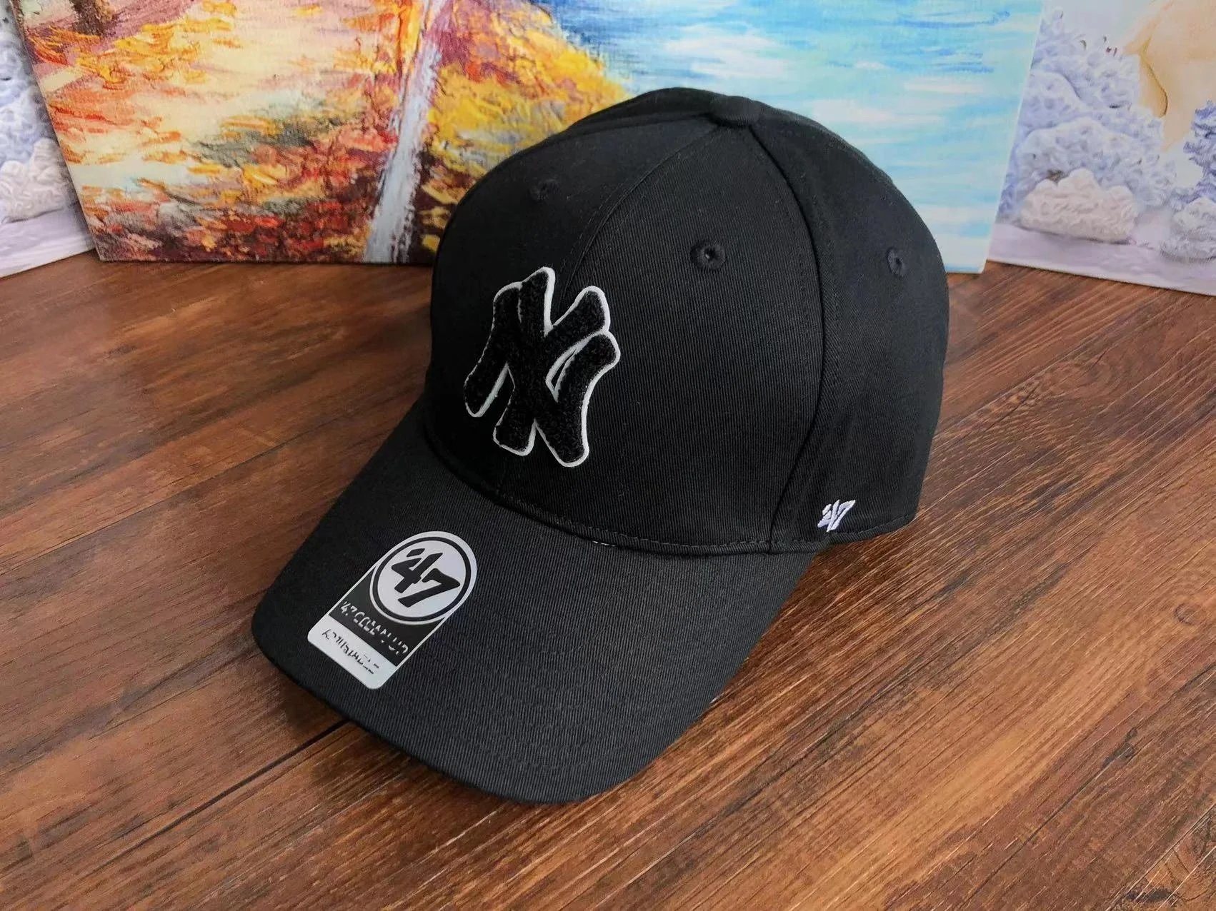 Design 47 Brand New York Yankees Clean Up Black Baseball Cap - 8