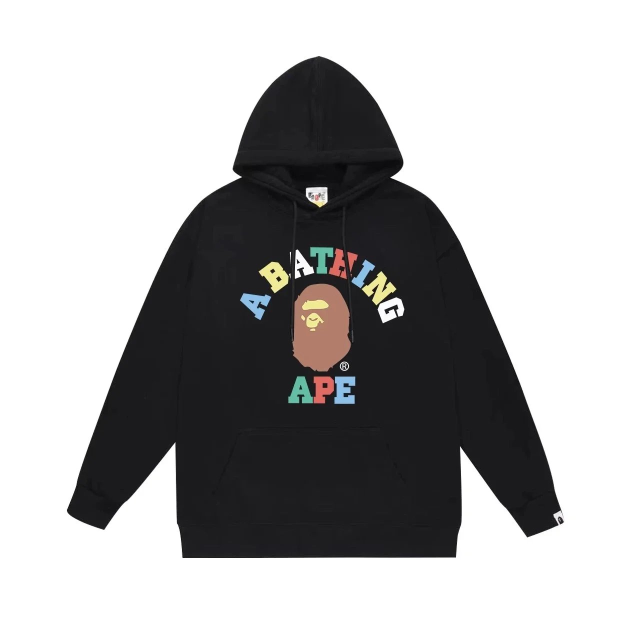 A Bathing Ape Colorful Logo Hoodie Black - 8