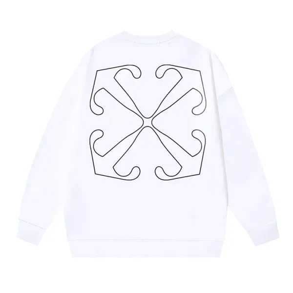 Design Abstract Line Art White Hoodie - 1