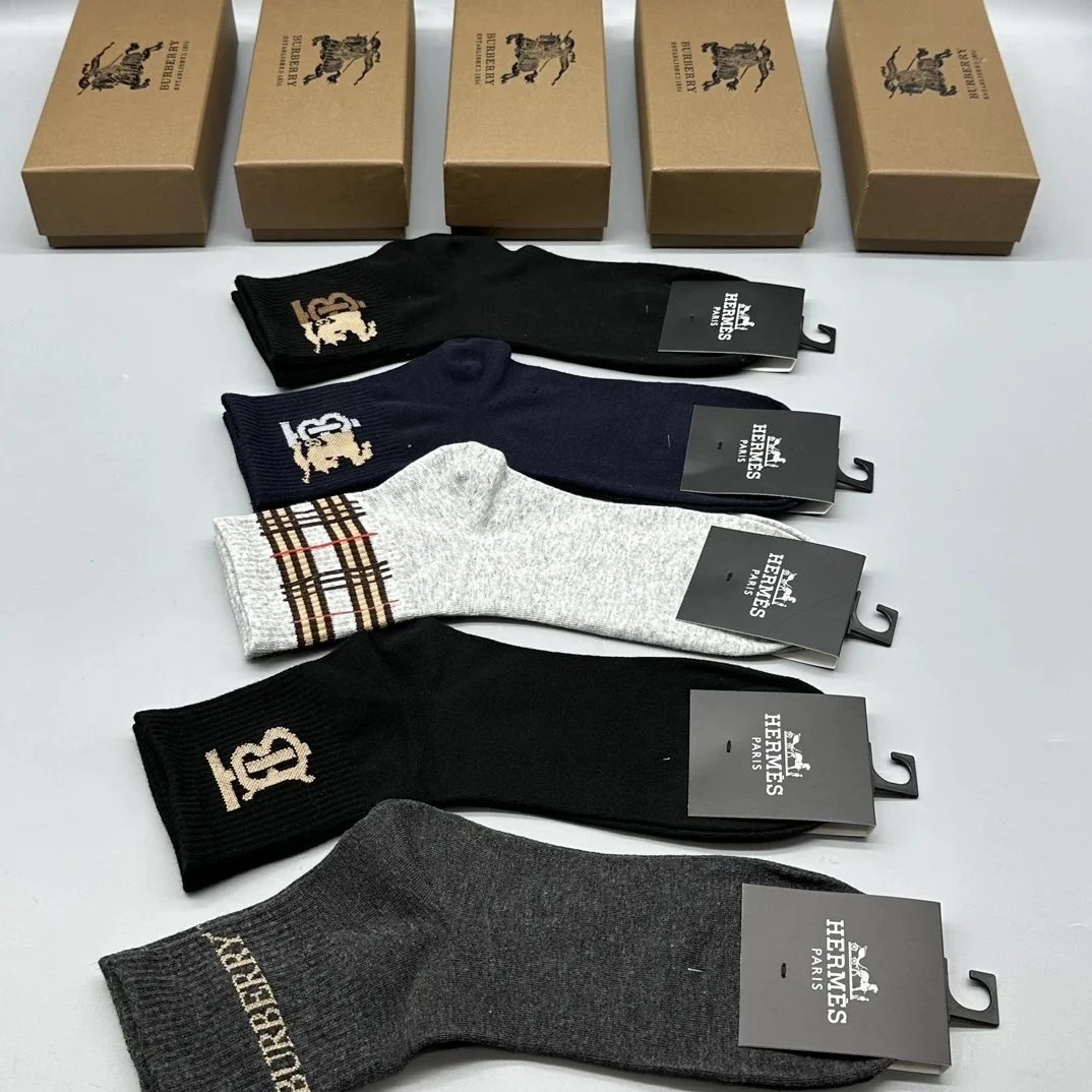 Burberry Logo Patch Socks Multicolor Socks - 6