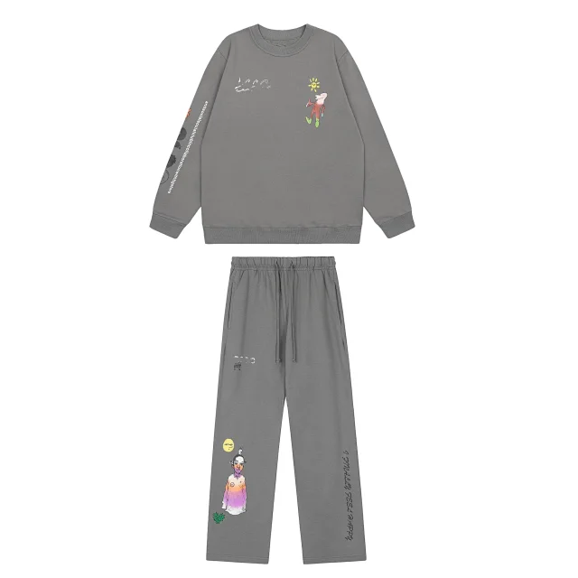 Anti Social Club Tracksuits Graphic Print Sweatshirt and Jogger Set product detail image 1
