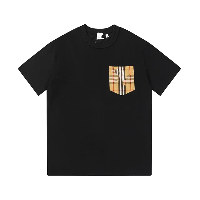 Burberry T-Shirts Short-Sleeve Polo with Striped Collar and Equestrian Knight Embroidery product detail image 29