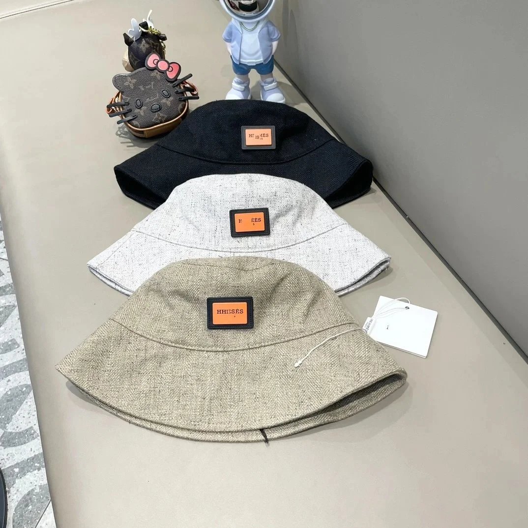 Design HE HES Bucket Hat Light Gray Tweed Bucket Hat - 5