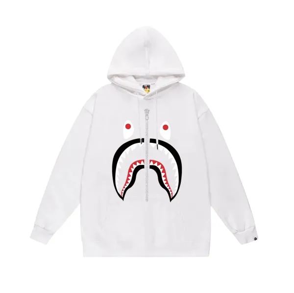 A Bathing Ape Colorful Ape Head Graphic Hoodie Gray - 3