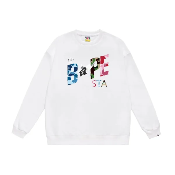 A Bathing Ape Sakura Camo Ape Head Black Sweatshirt Sweater - 3