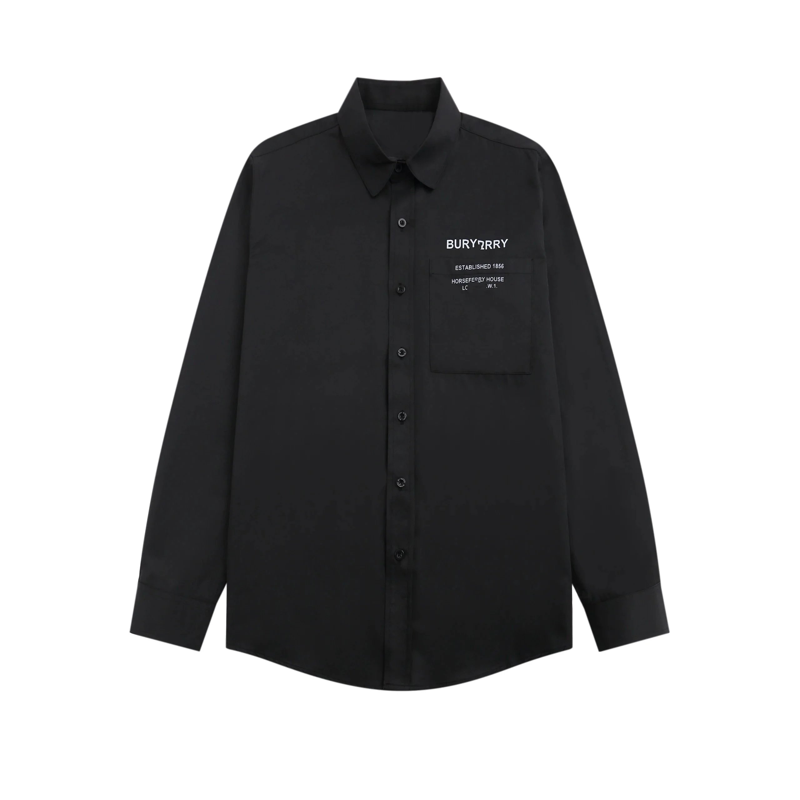 Design Script Logo Black Button-Up Shirt - 2