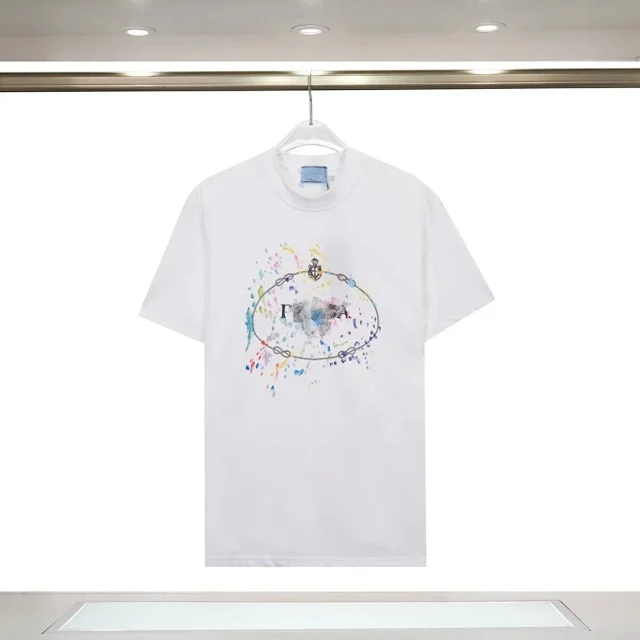 Prada T-Shirts Short-Sleeve Logo Graphic T-Shirt product detail image 23