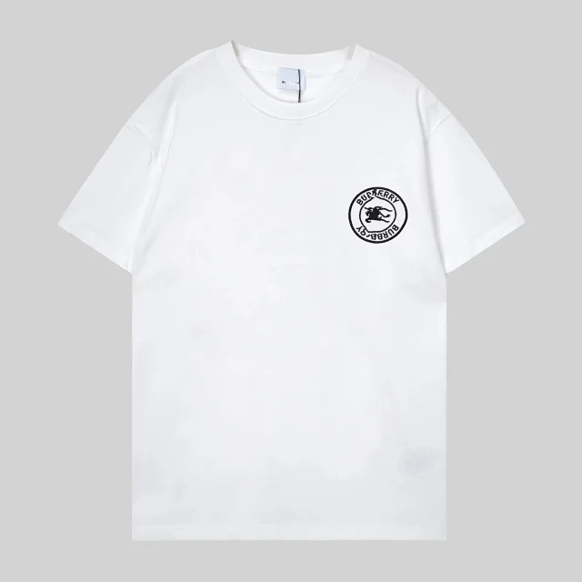 Burberry T-Shirts Short-Sleeve Polo with Striped Collar and Equestrian Knight Embroidery product detail image 10