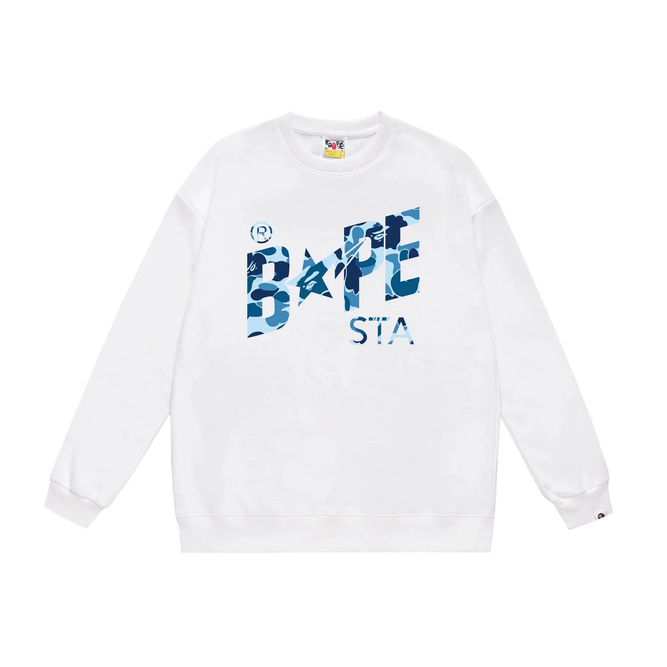 A Bathing Ape Geometric Camo Ape Head Crewneck Sweatshirt Gray Hoodie - 12