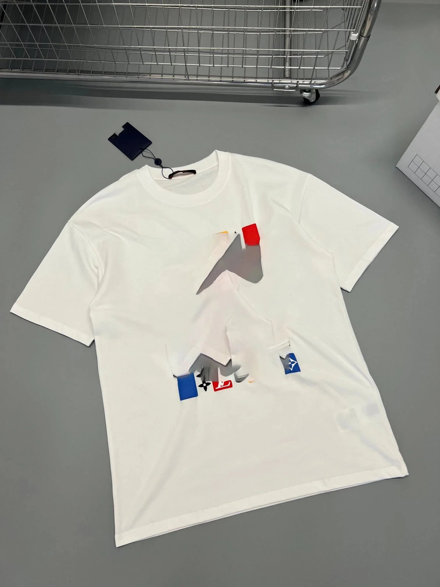 Design Abstract Scribble Print White T-Shirt - 7