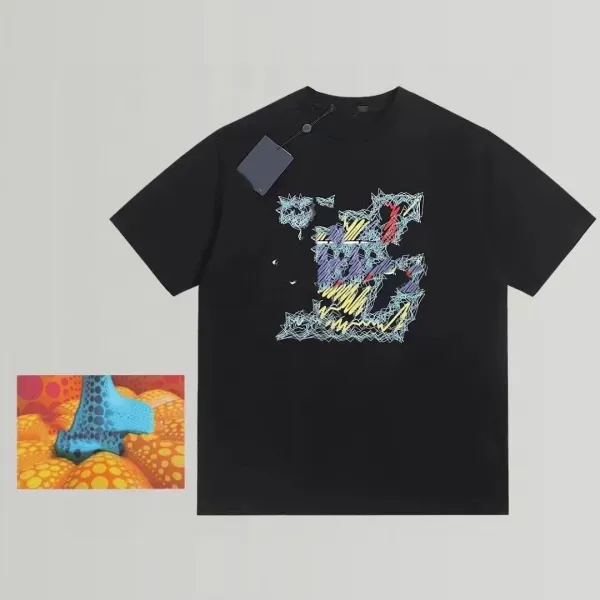 Design Abstract Wireframe Graphic Black T-Shirt - 1