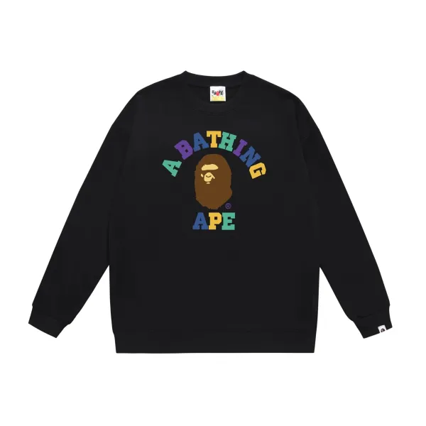 A Bathing Ape Sakura Camo Ape Head Black Sweatshirt Sweater - 5