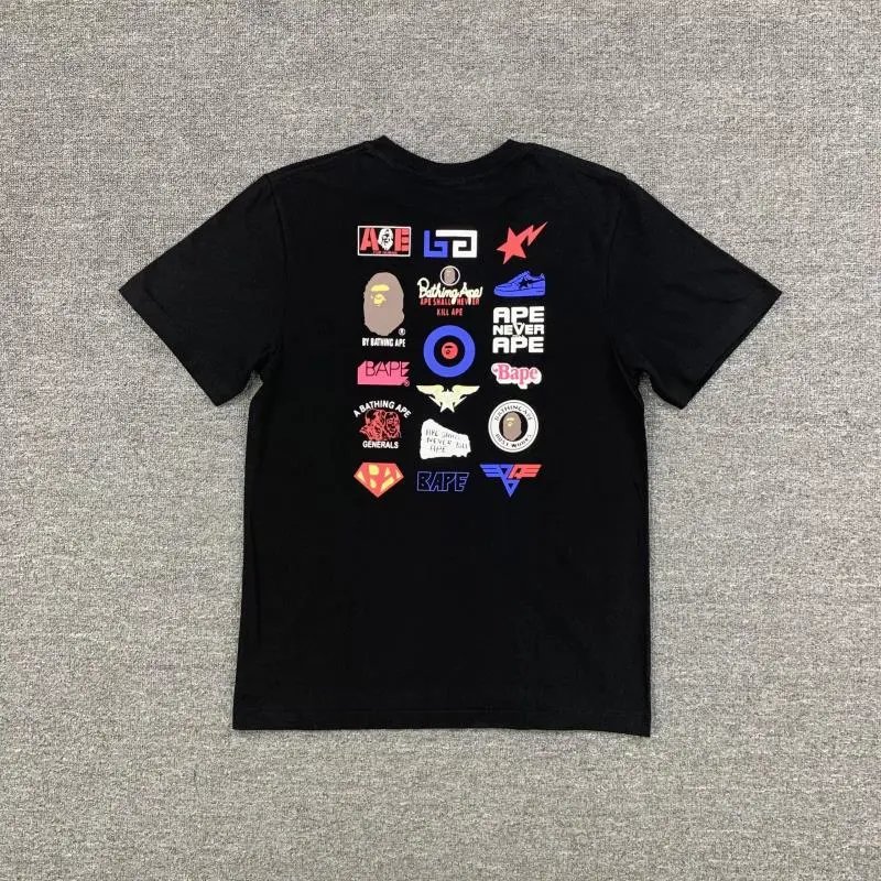 A Bathing Ape Logo Collage Black T-Shirt
