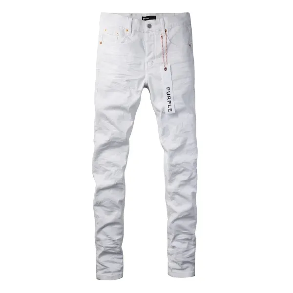 Purple Brand Paint Splatter Slim Fit Light Wash Jeans - 14