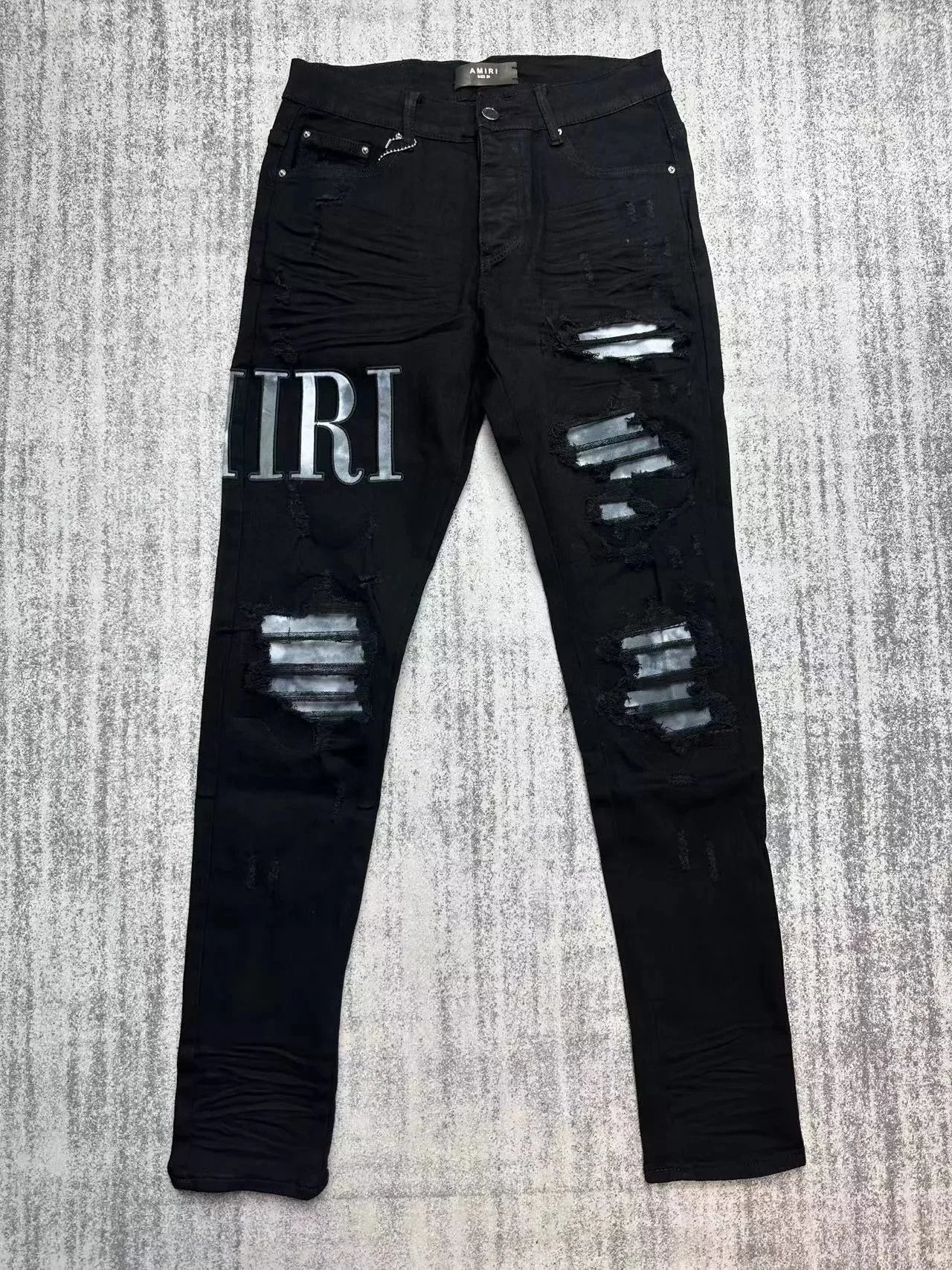 Amiri Distressed Black Slim Fit Jeans - 16